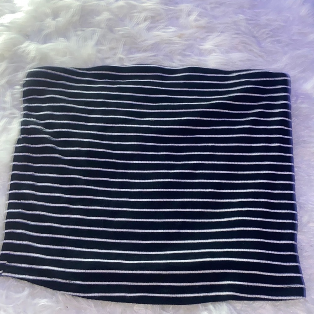 Black&White Striped American Eagle Tube Top